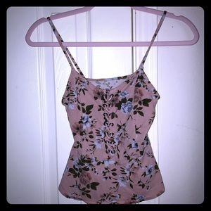Pink floral tank top